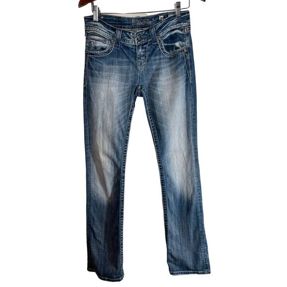 Miss Me Easy Bootcut Jeans Bedazzled Pockets Low Rise 26 - Picture 1 of 10
